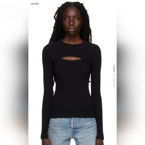 Agolde Black Lyza Cut Out Long Sleeve T-Shirt